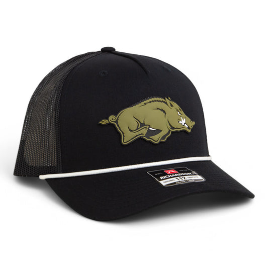 Arkansas Razorbacks Loden Edition 3D Snapback Trucker Rope Hat- Black/ White