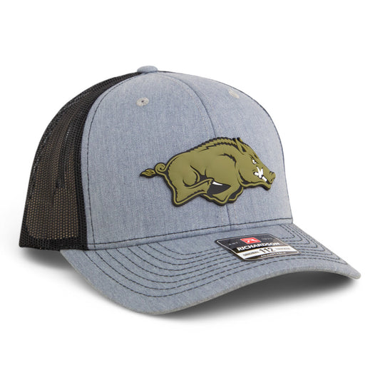 Arkansas Razorbacks Loden Edition 3D Snapback Trucker Hat- Heather Grey/ Black