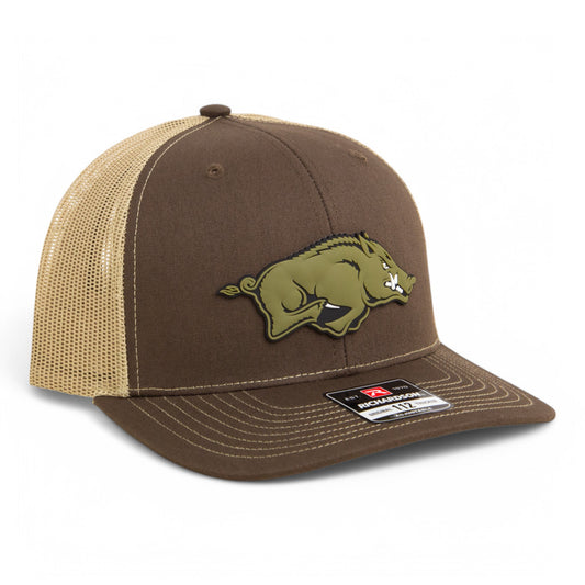 Arkansas Razorbacks Loden Edition 3D Snapback Trucker Hat- Brown/ Tan