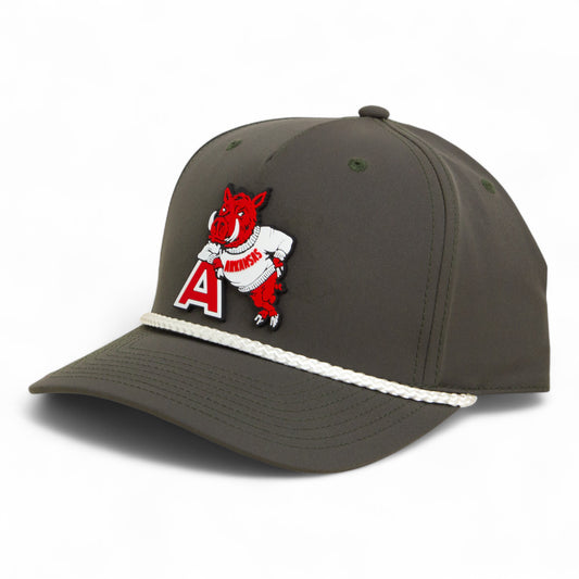 Arkansas Razorbacks Leaning A 3D Five Panel Classic Rope Hat- Olive/ White
