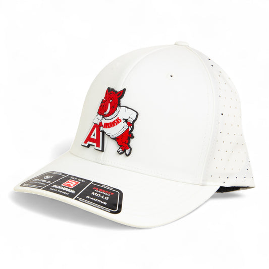 Arkansas Razorbacks Leaning A 3D Laser Perf R-Flex Cap- White