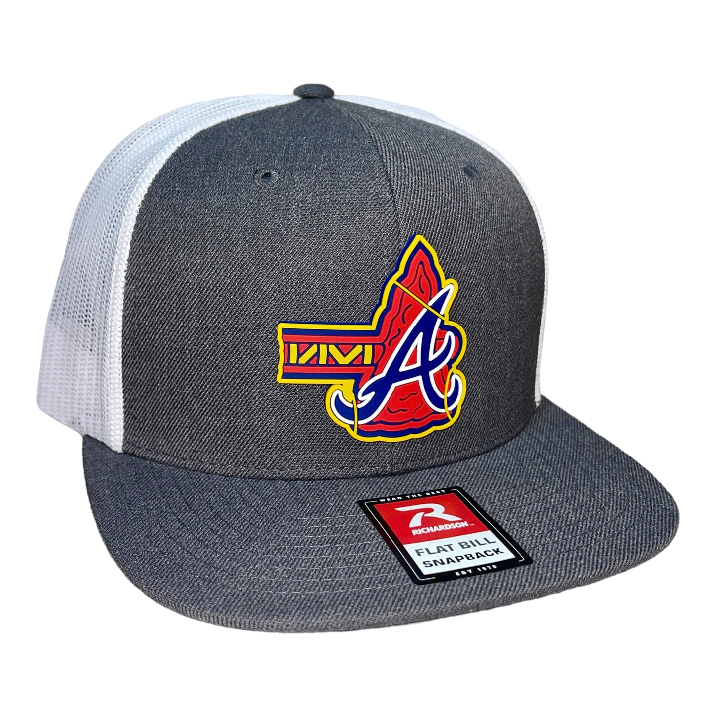 Atlanta Braves Tomahawk 3D Wool Blend Flat Bill Hat- Heather Charcoal/ White