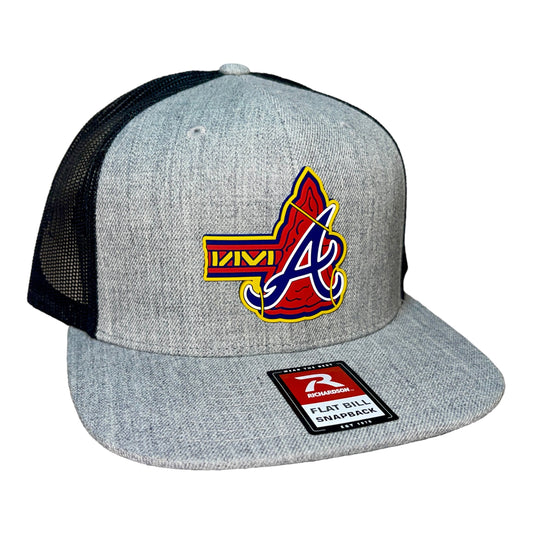 Atlanta Braves Tomahawk 3D Wool Blend Flat Bill Hat- Heather Grey/ Black