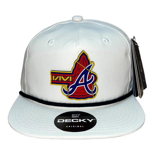 Atlanta Braves Tomahawk 3D Classic Rope Hat- White/ Black