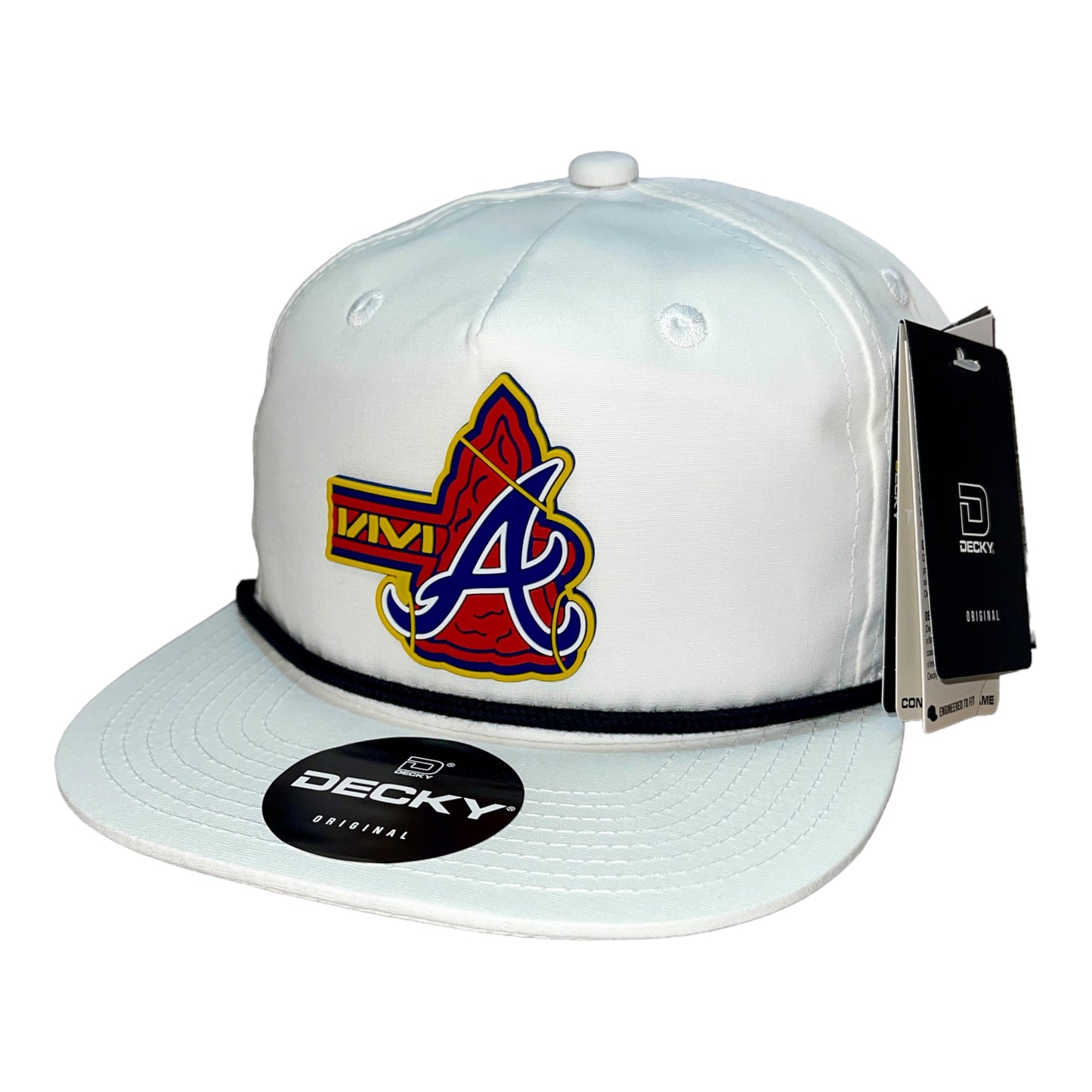 Atlanta Braves Tomahawk 3D Classic Rope Hat- White/ Black