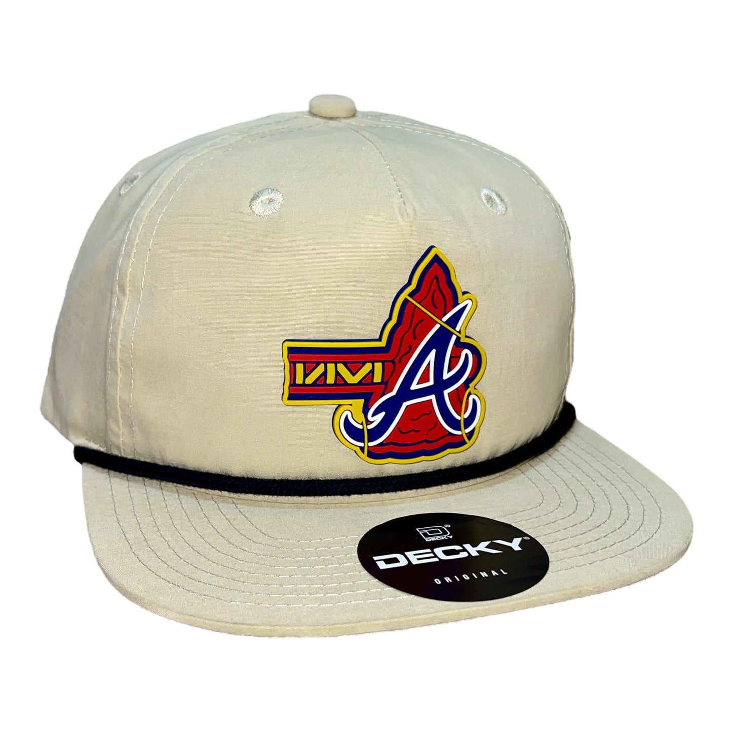 Atlanta Braves Tomahawk 3D Classic Rope Hat- Birch/ Black