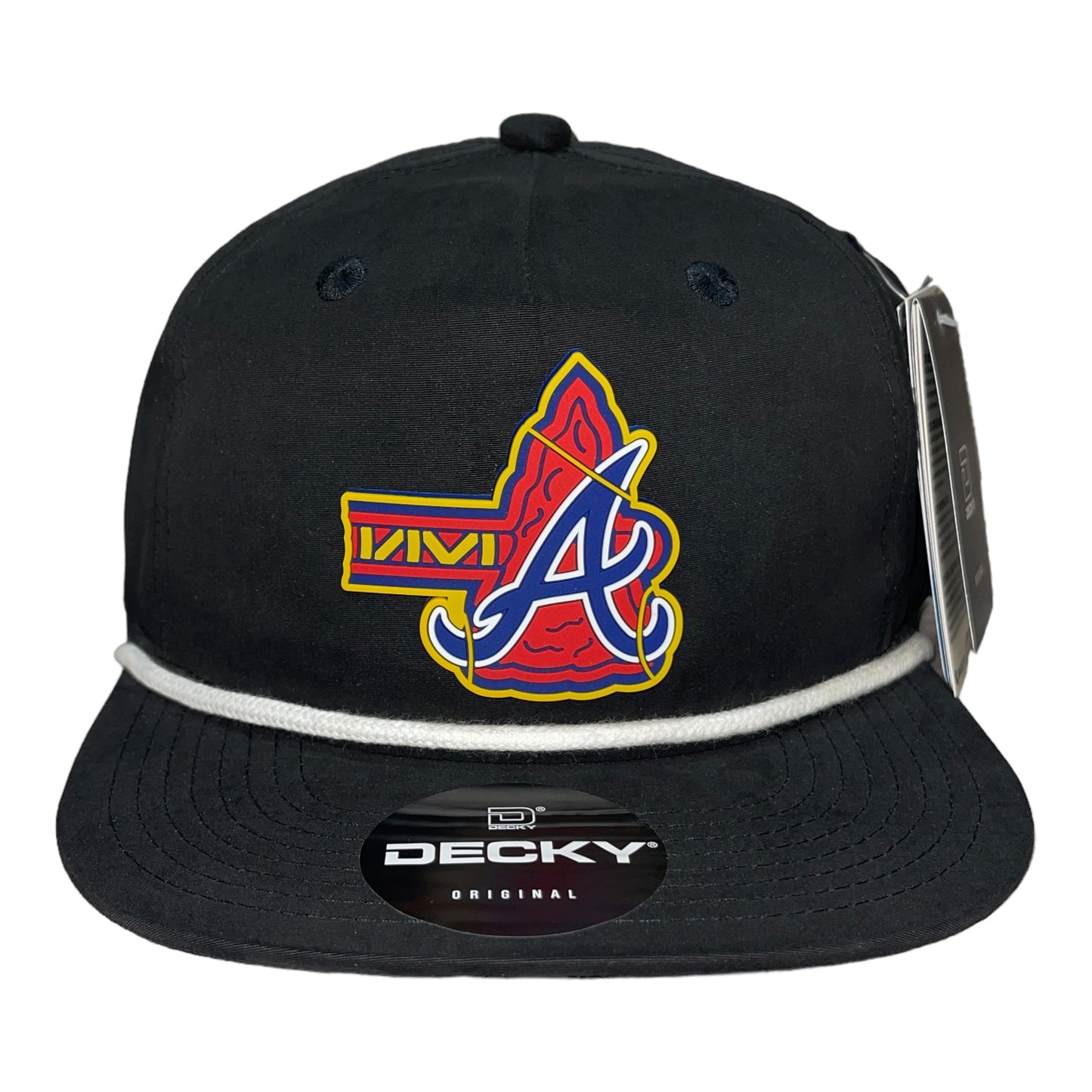 Atlanta Braves Tomahawk 3D Classic Rope Hat- Black/ White