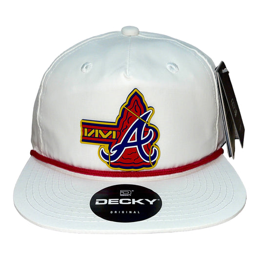 Atlanta Braves Tomahawk 3D Classic Rope Hat- White/ Red