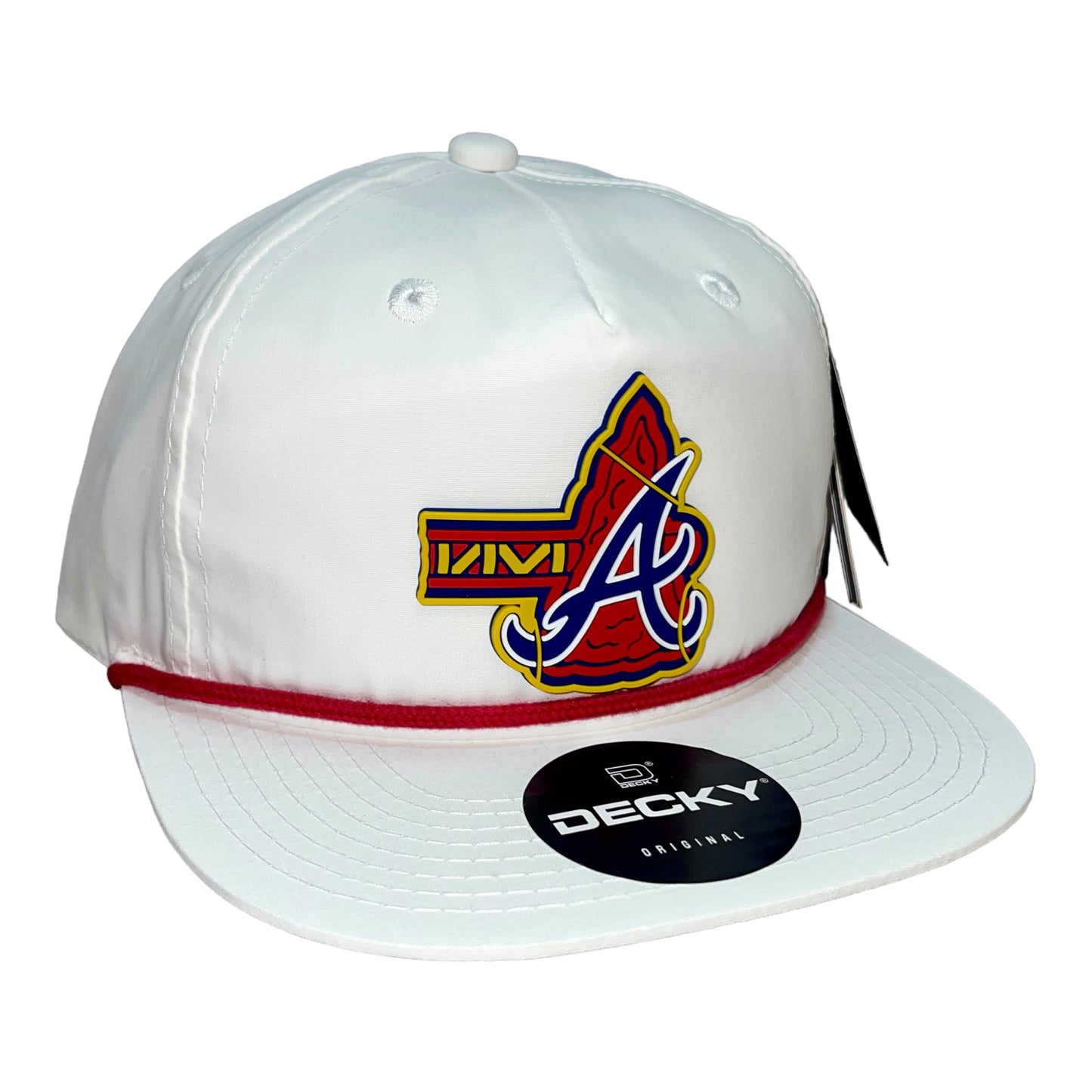 Atlanta Braves Tomahawk 3D Classic Rope Hat- White/ Red