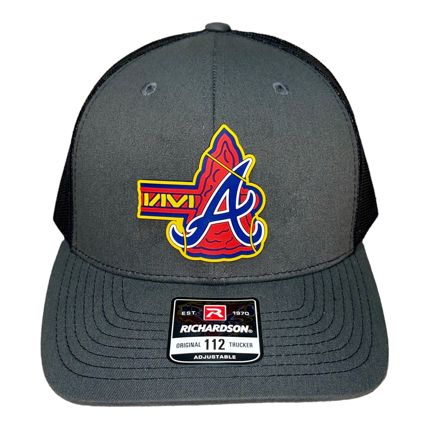 Atlanta Braves Tomahawk 3D Snapback Trucker Hat- Charcoal/ Black
