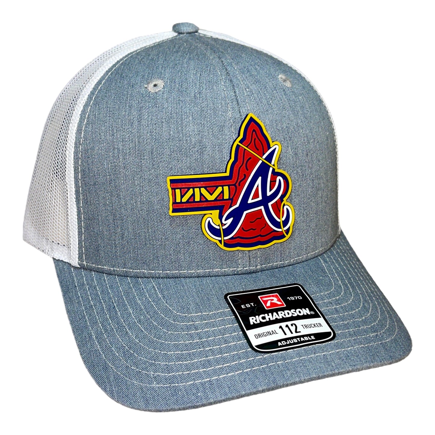 Atlanta Braves Tomahawk 3D Snapback Trucker Hat- Heather Grey/ White