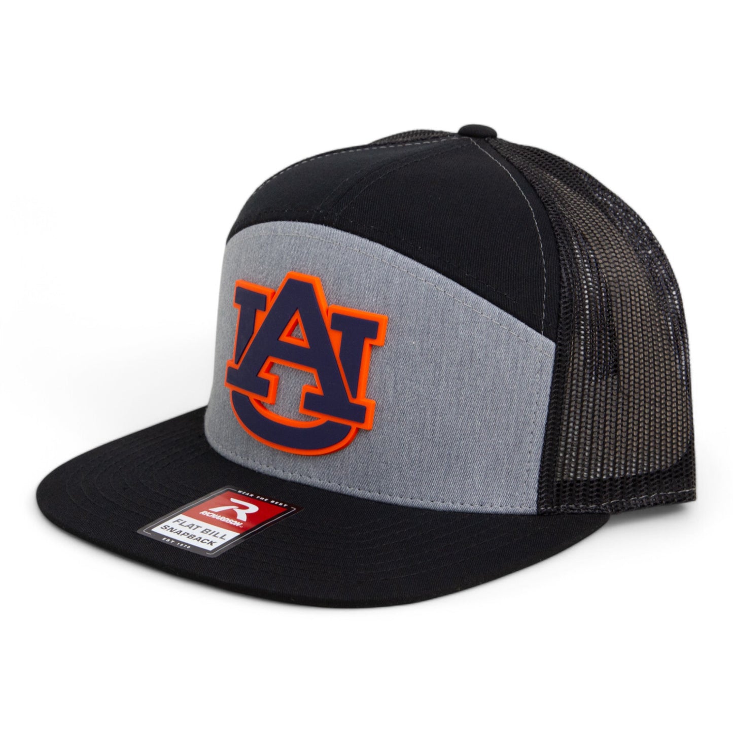 Auburn Tigers 2025 Final Four 3D Snapback Seven-Panel Flat Bill Trucker Hat- Heather Grey/ Black
