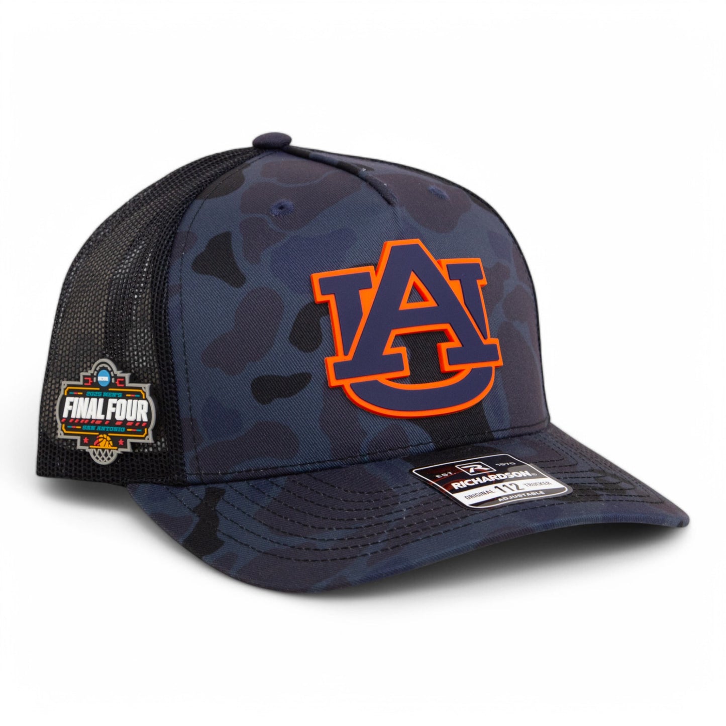 Auburn Tigers 2025 Final Four 3D Snapback Trucker Hat- Admiral Duck Camo/ Black