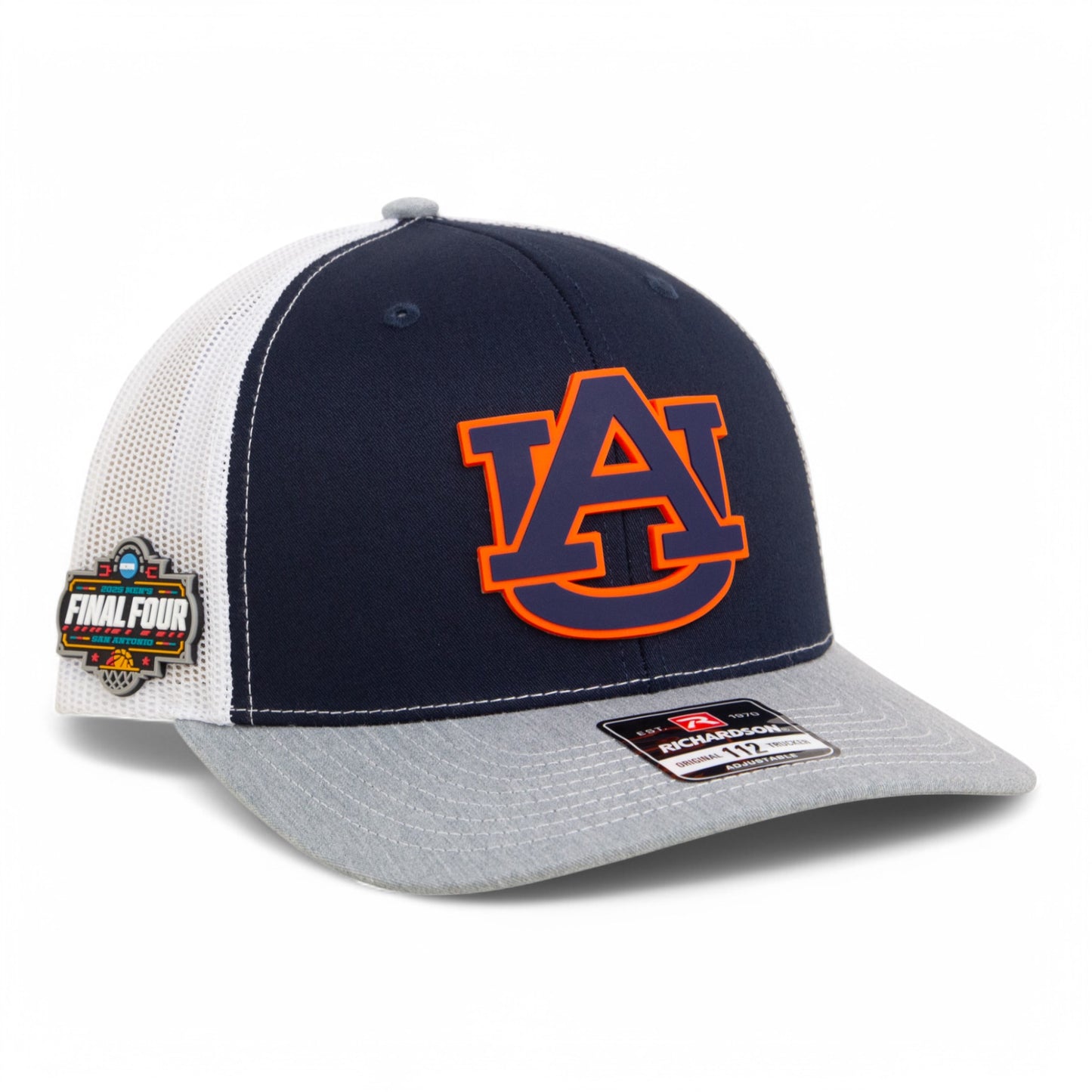 Auburn Tigers 2025 Final Four 3D Snapback Trucker Hat- Navy/ White/ Heather Grey