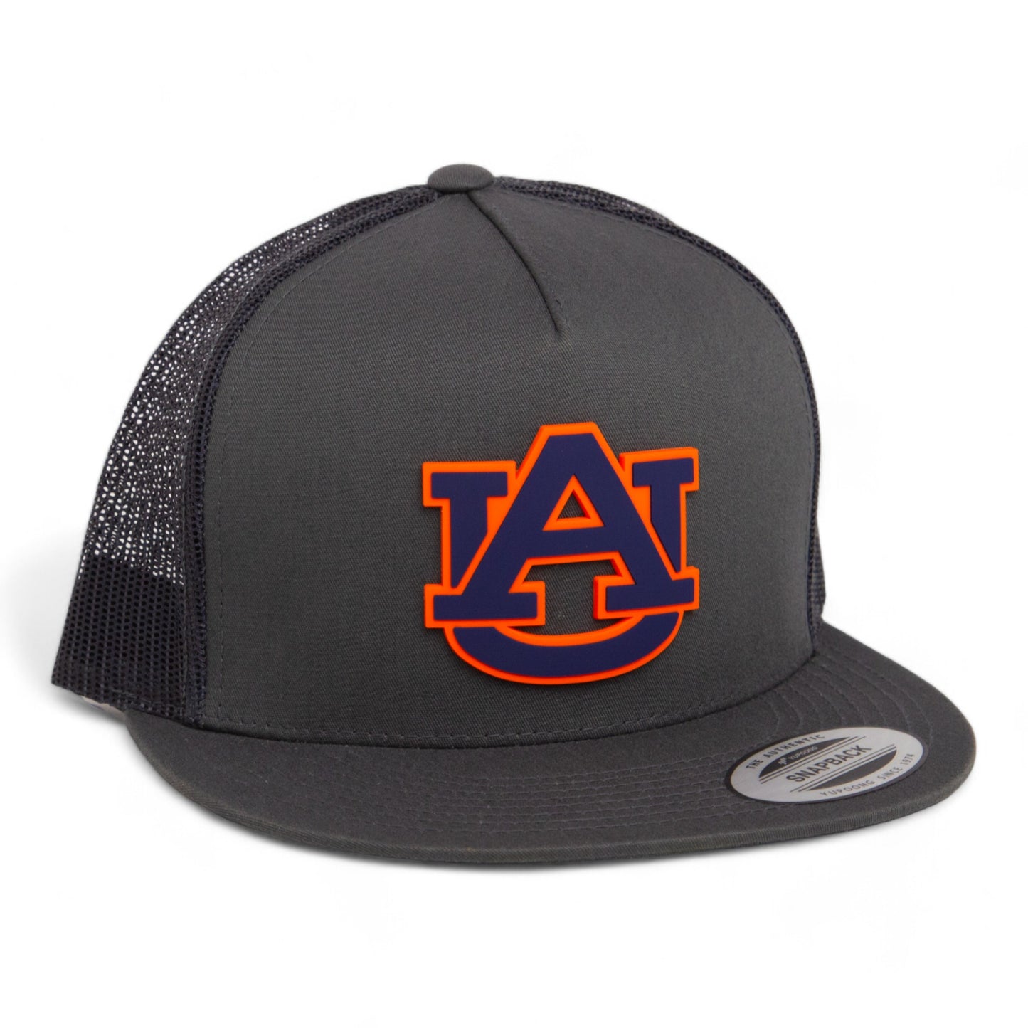 Auburn Tigers 3D YP Snapback Flat Bill Trucker Hat- Charcoal/ Black