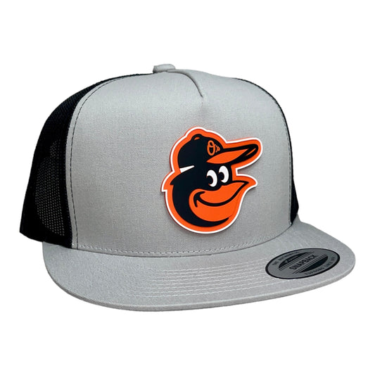 Baltimore Orioles 3D YP Snapback Flat Bill Trucker Hat- Silver/ Black