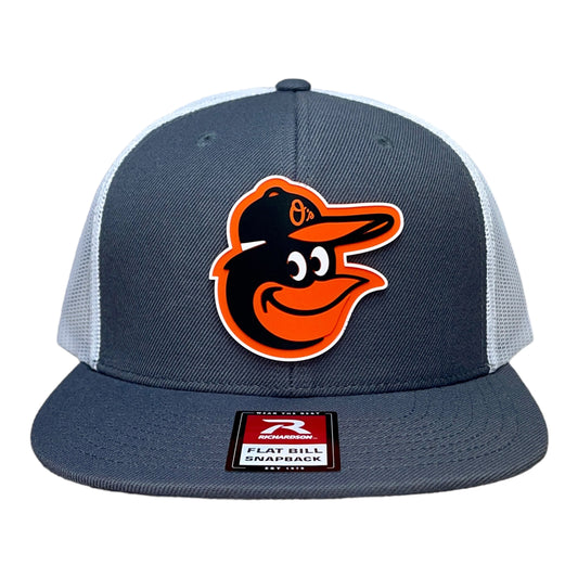 Baltimore Orioles 3D Snapback Wool Blend Flat Bill Hat- Charcoal/ White
