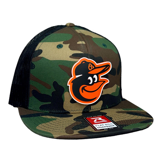 Baltimore Orioles 3D Snapback Wool Blend Flat Bill Hat- Army Camo/ Black