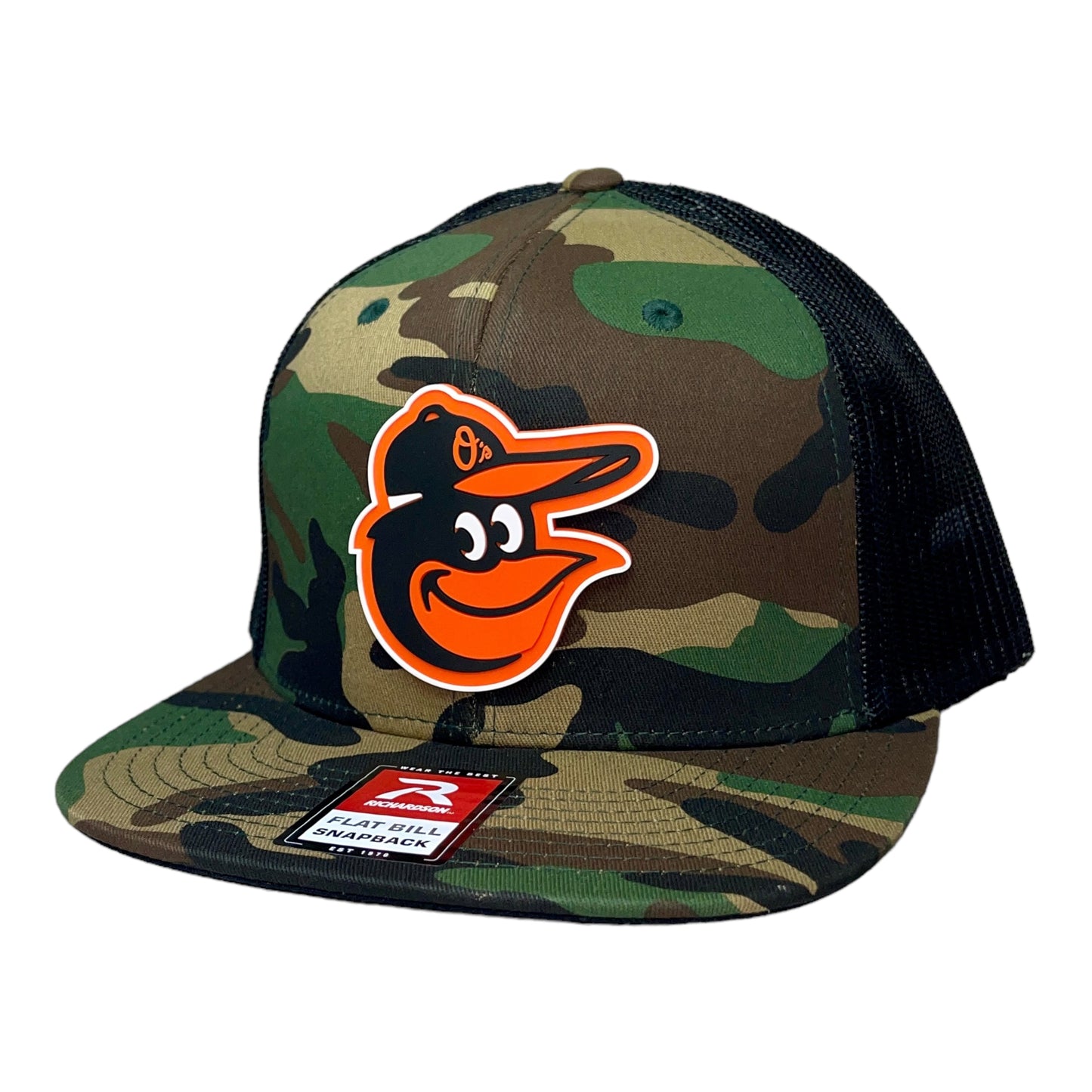 Baltimore Orioles 3D Snapback Wool Blend Flat Bill Hat- Army Camo/ Black