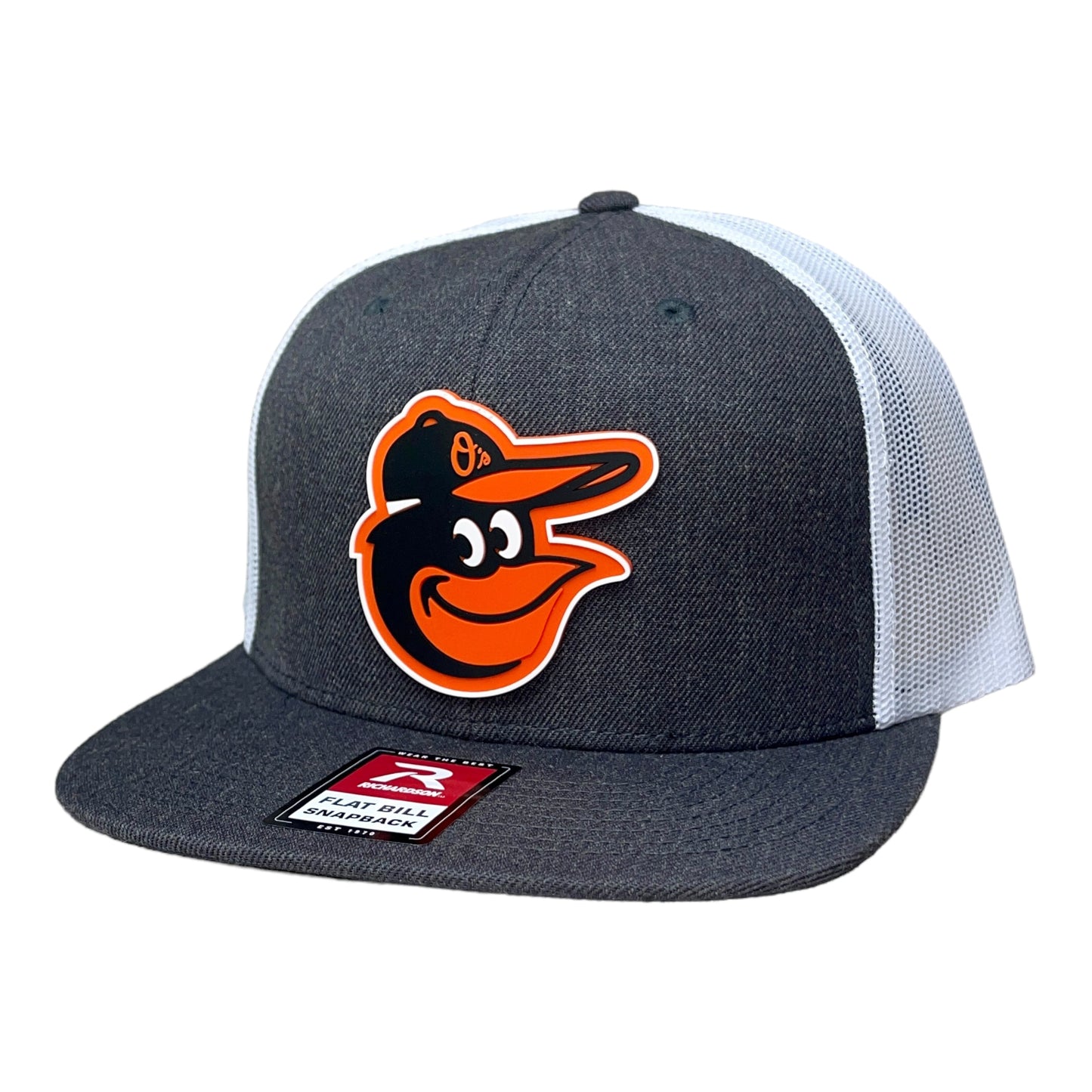 Baltimore Orioles 3D Snapback Wool Blend Flat Bill Hat- Heather Charcoal/ White
