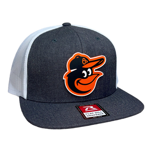 Baltimore Orioles 3D Snapback Wool Blend Flat Bill Hat- Heather Charcoal/ White