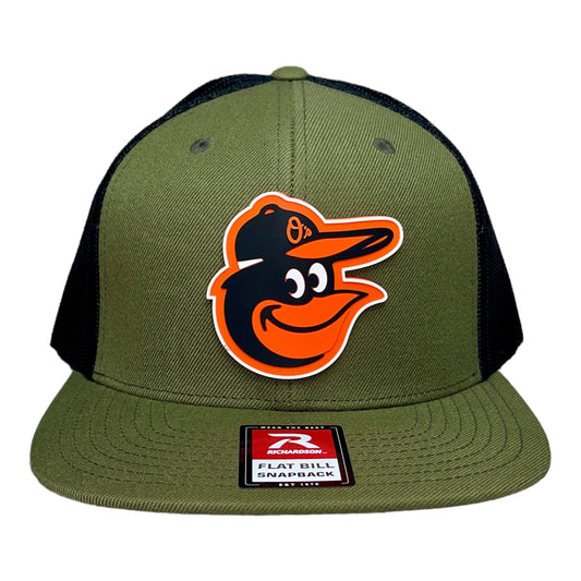 Baltimore Orioles 3D Snapback Wool Blend Flat Bill Hat- Loden/ Black