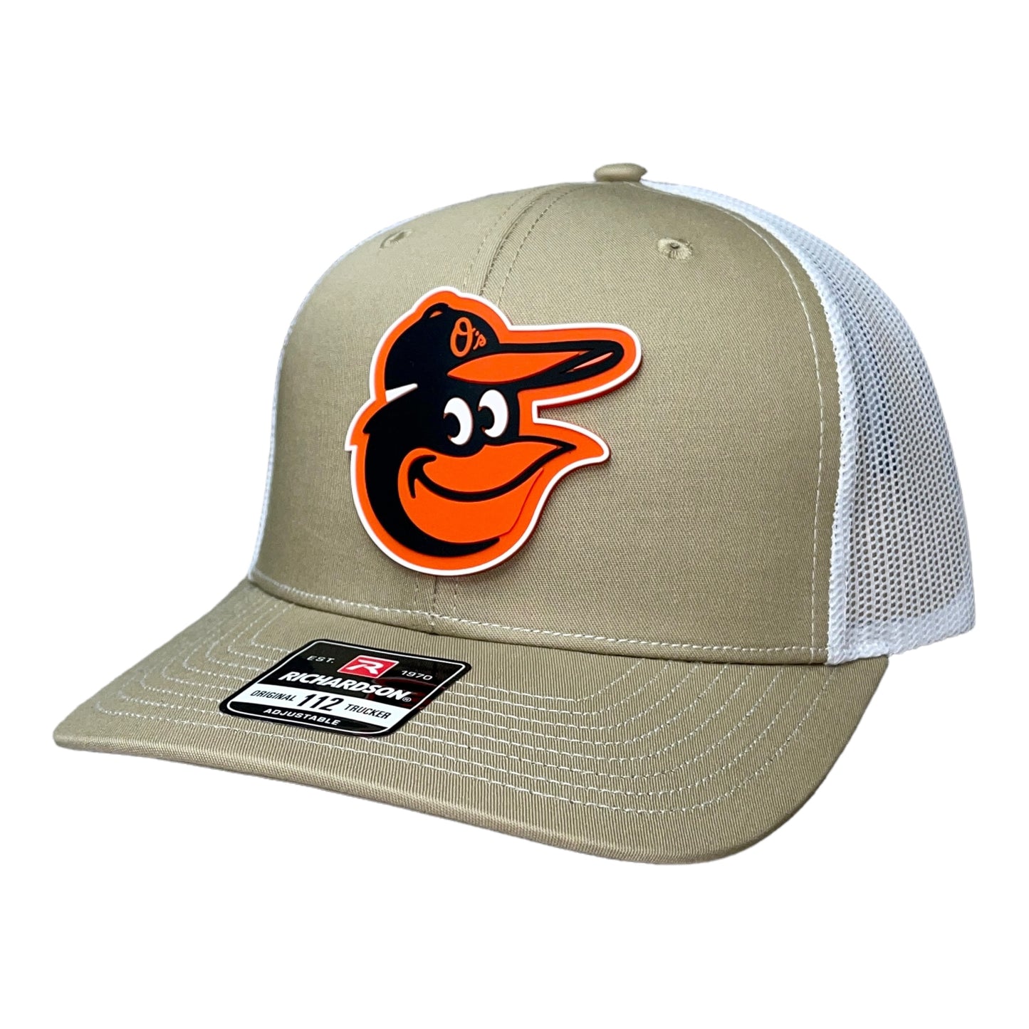 Baltimore Orioles 3D Snapback Trucker Hat- Tan/ White