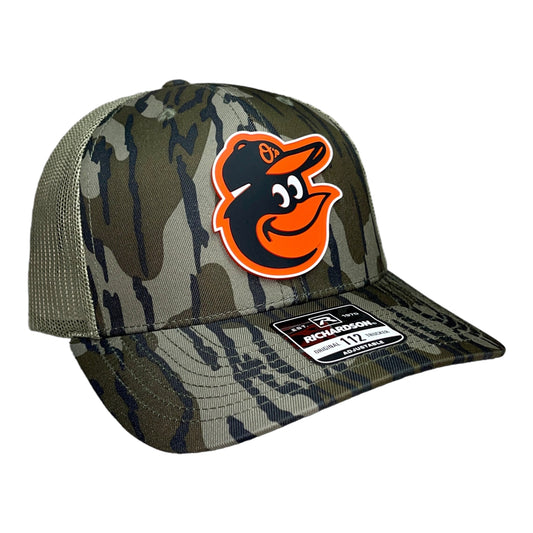 Baltimore Orioles 3D Snapback Trucker Hat- Mossy Oak Bottomland/ Loden