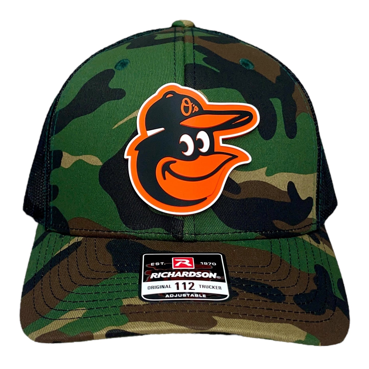 Baltimore Orioles 3D Snapback Trucker Hat- Army Camo/ Black