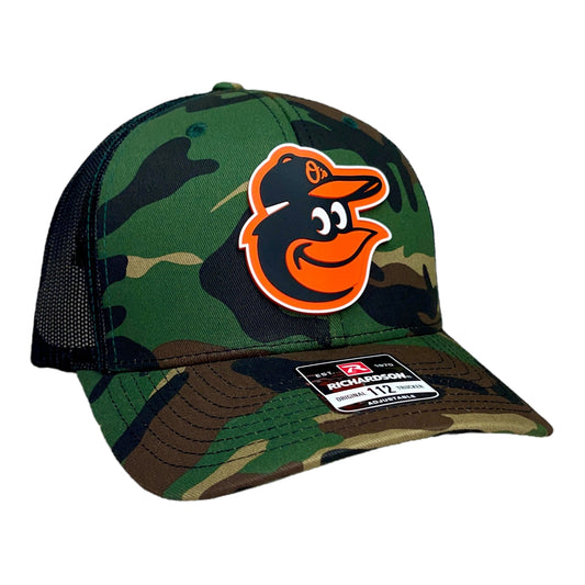 Baltimore Orioles 3D Snapback Trucker Hat- Army Camo/ Black