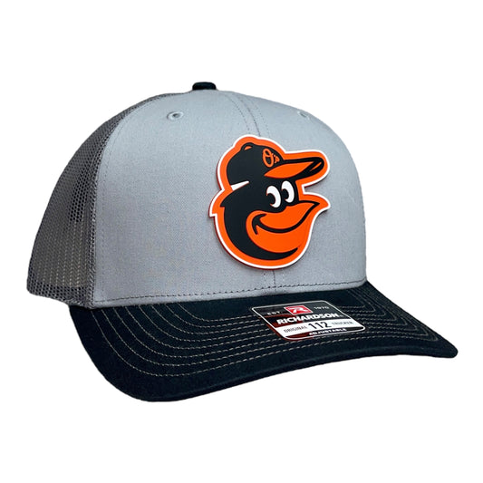 Baltimore Orioles 3D Snapback Trucker Hat- Grey/ Charcoal/ Black