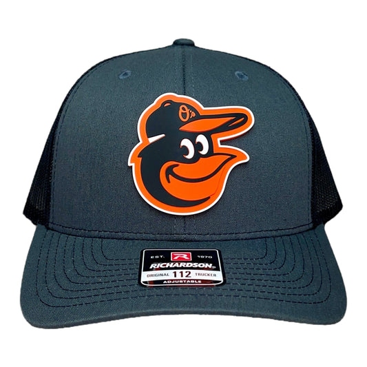 Baltimore Orioles 3D Snapback Trucker Hat- Charcoal/ Black