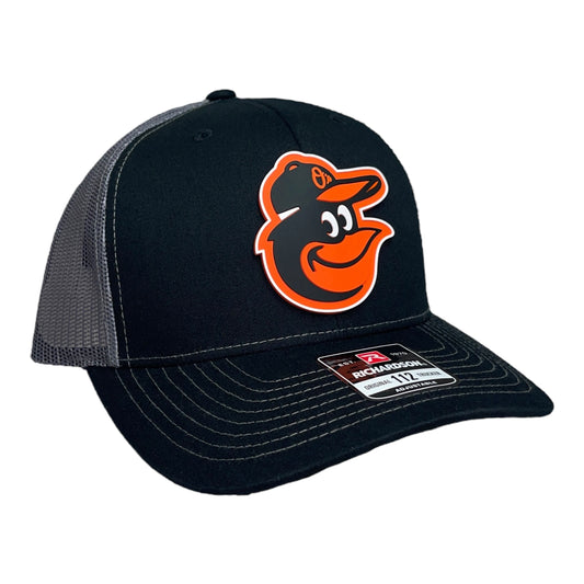 Baltimore Orioles 3D Snapback Trucker Hat- Black/ Charcoal