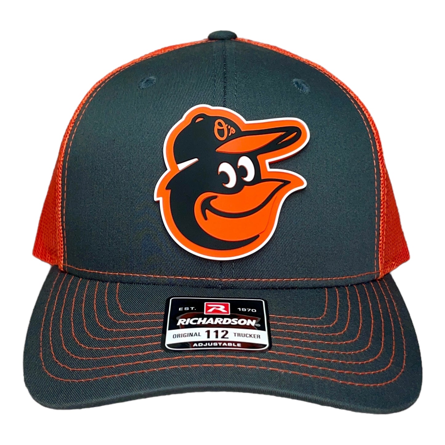 Baltimore Orioles 3D Snapback Trucker Hat- Charcoal/ Orange