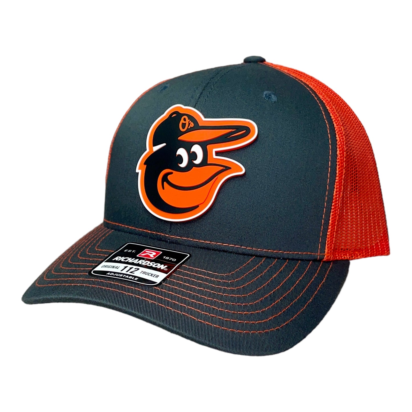 Baltimore Orioles 3D Snapback Trucker Hat- Charcoal/ Orange