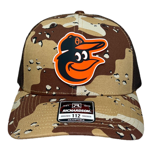 Baltimore Orioles 3D Snapback Trucker Hat- Desert Camo/ Brown