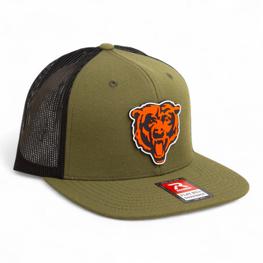 Chicago Bears 3D Wool Blend Flat Bill Hat- Loden/ Black