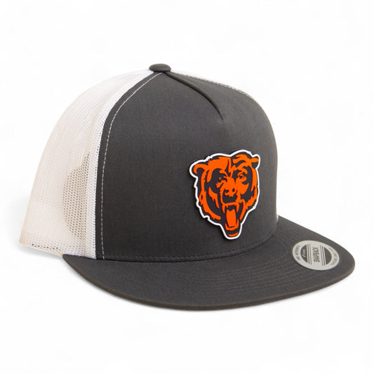 Chicago Bears 3D YP Snapback Flat Bill Trucker Hat- Charcoal/ White