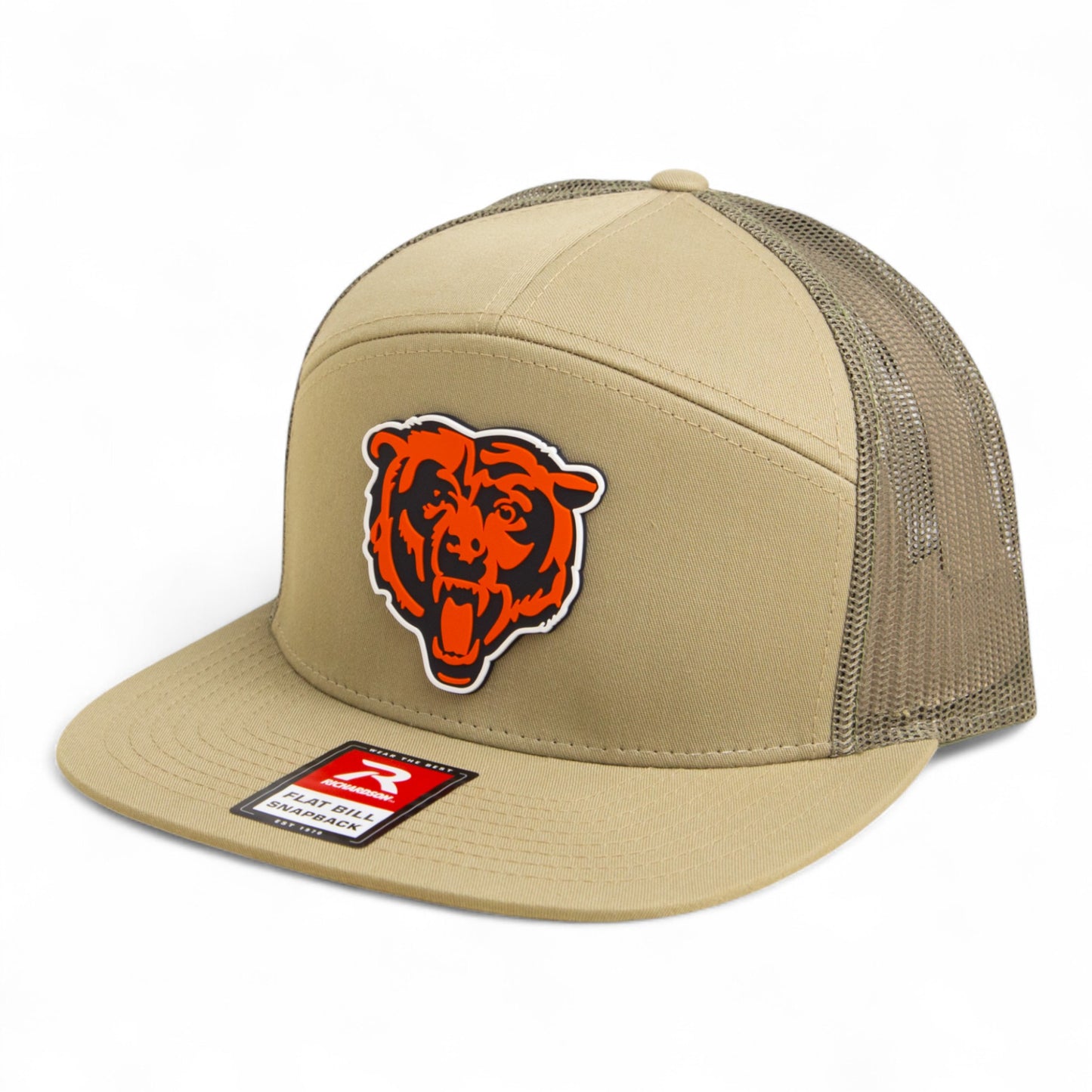 Chicago Bears 3D Snapback Seven-Panel Flat Bill Trucker Hat- Pale Loden