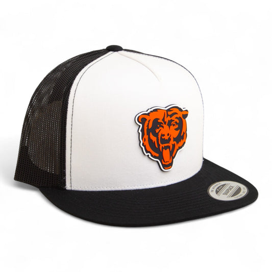 Chicago Bears 3D YP Snapback Flat Bill Trucker Hat- White/ Black