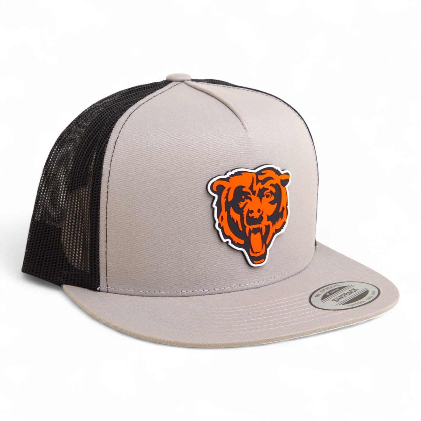 Chicago Bears 3D YP Snapback Flat Bill Trucker Hat- Silver/ Black