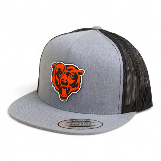 Chicago Bears 3D YP Snapback Flat Bill Trucker Hat- Heather Grey/ Black