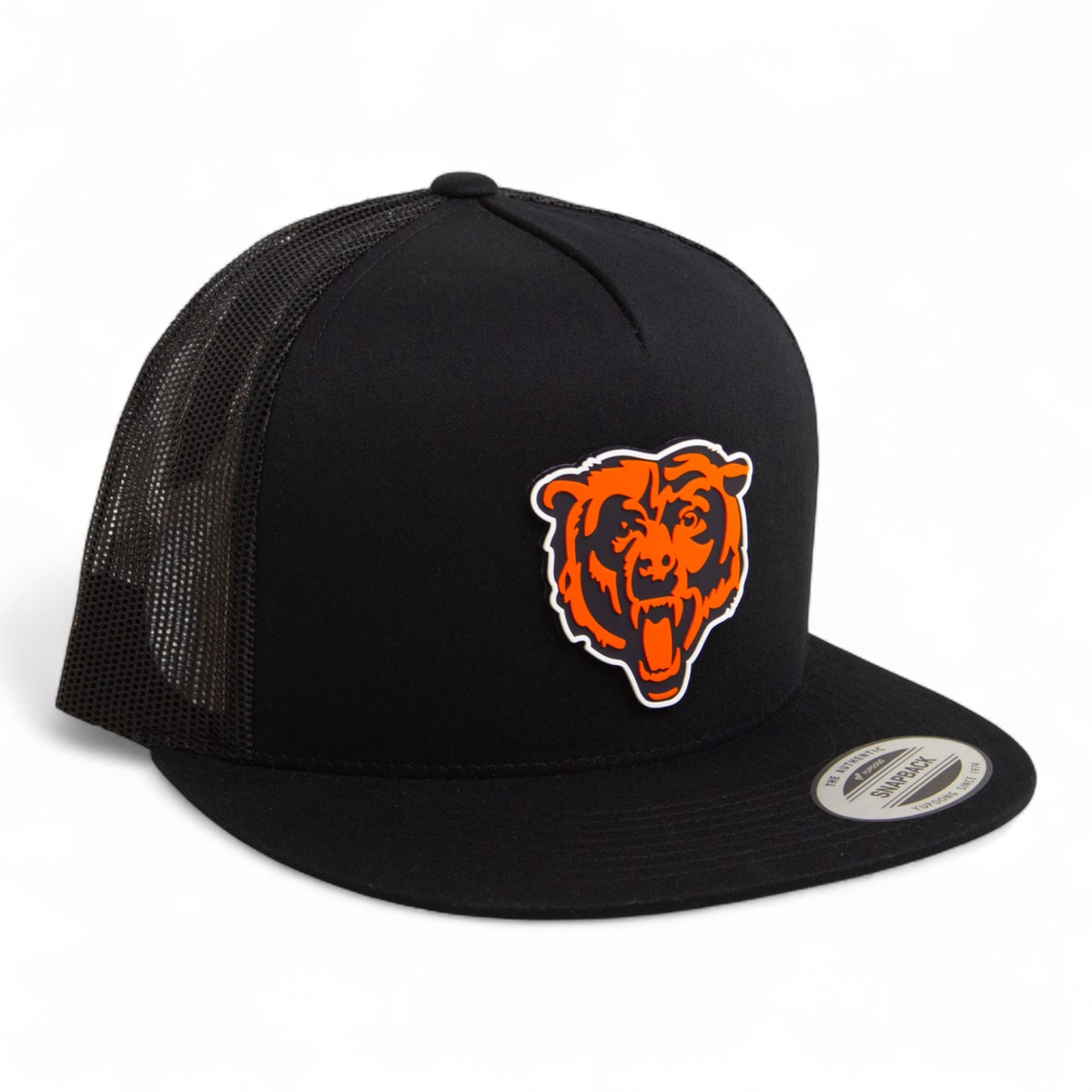 Chicago Bears 3D YP Snapback Flat Bill Trucker Hat- Black