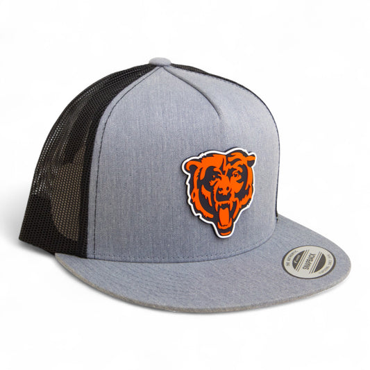 Chicago Bears 3D YP Snapback Flat Bill Trucker Hat- Heather Grey/ Black