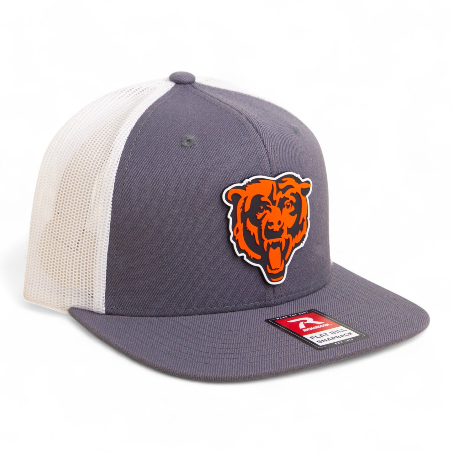 Chicago Bears 3D Wool Blend Flat Bill Hat- Charcoal/ White