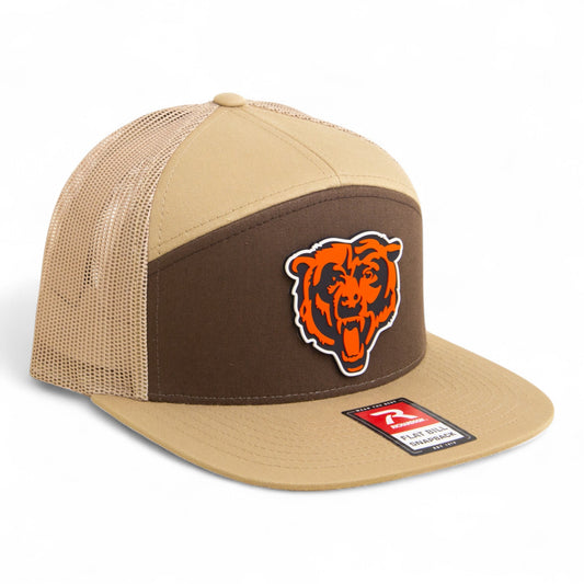 Chicago Bears 3D Snapback Seven-Panel Flat Bill Trucker Hat- Brown/ Tan