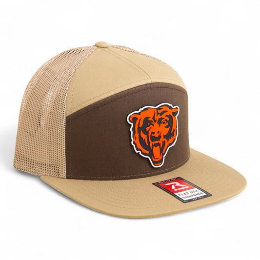 Chicago Bears 3D Snapback Seven-Panel Flat Bill Trucker Hat- Brown/ Tan
