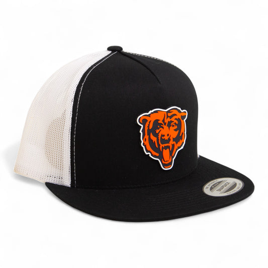 Chicago Bears 3D YP Snapback Flat Bill Trucker Hat- Black/ White