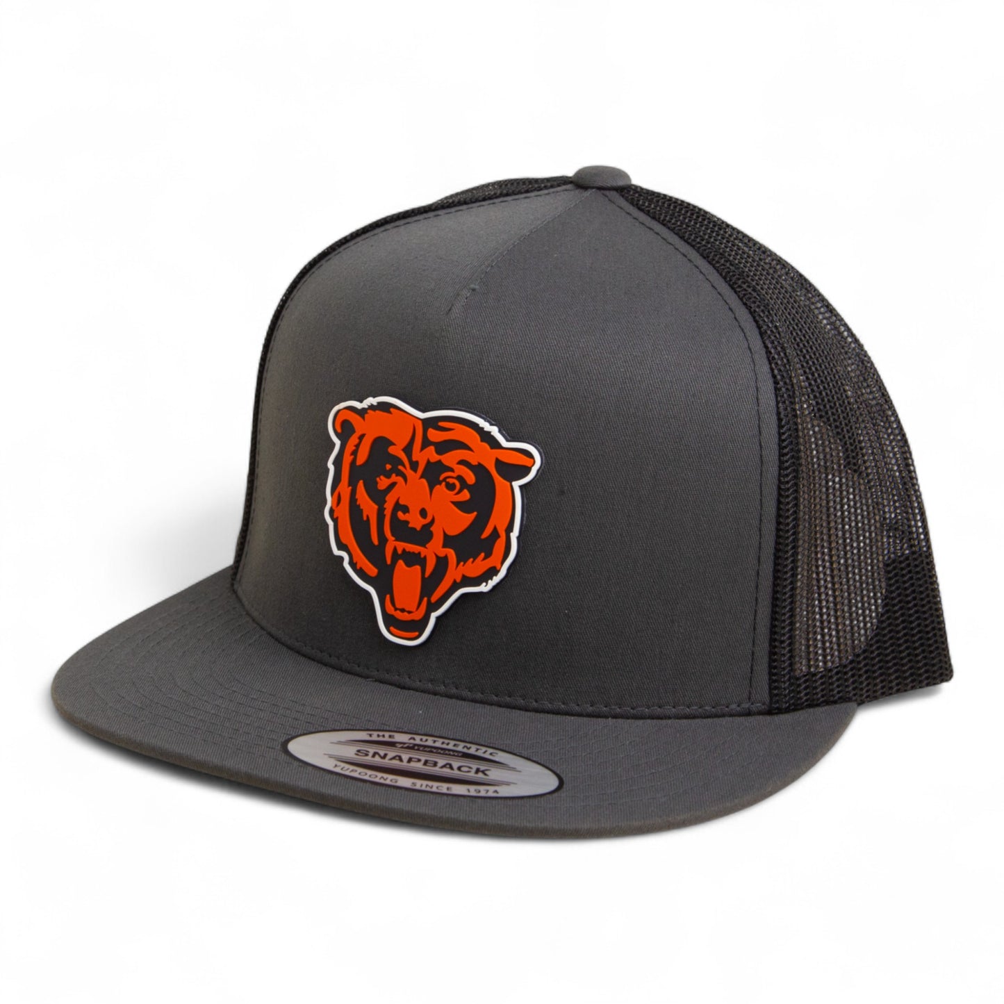 Chicago Bears 3D YP Snapback Flat Bill Trucker Hat- Charcoal/ Black