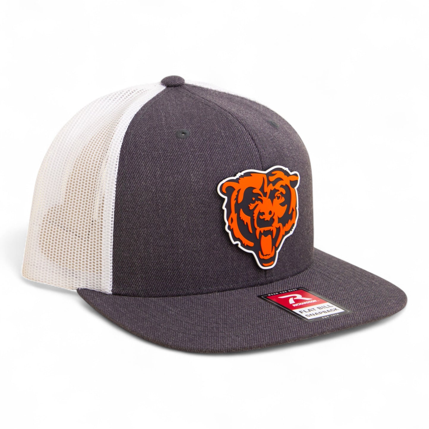Chicago Bears 3D Wool Blend Flat Bill Hat- Heather Charcoal/ White